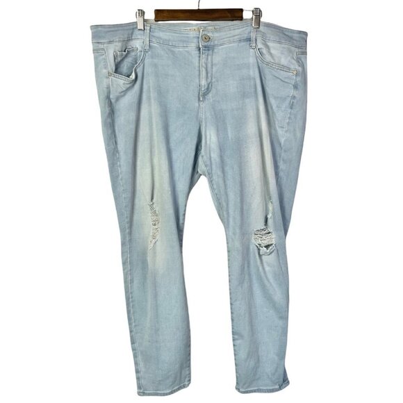 Arizona Light Blue Wash Distressed Super Skinny Jeans 24 - Picture 1 of 5
